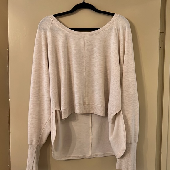 Anthropologie Cream Open-Back Sweatshirt - Picture 5 of 6